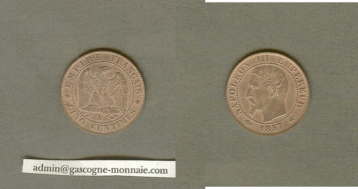 5 centimes Napoleon III 1857A Unc